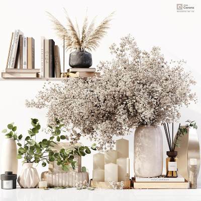 现代摆件组合 装饰品摆件 书籍 花瓶